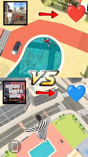 Jumping Into Swimming Pools in Every Indian GTA Game😱Indian Theft Auto Vs Ibd3d Vs Gtiv Vs Gt5 #gta