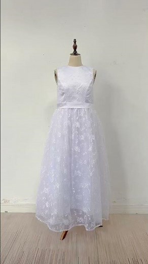 Robe Fille Mariage Blanche Dentelle Robe De Communion 8 Ans