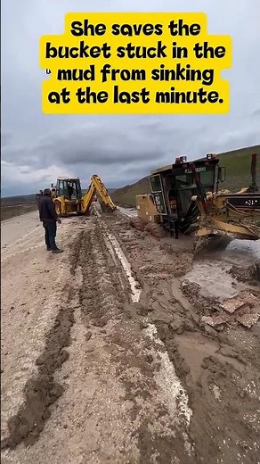 Backhoe Rescues Stuck Motor Grader from Deep Mud! | Heavy Equipment Recovery