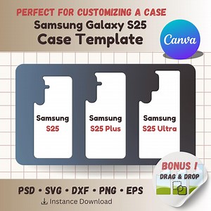 Samsung Galaxy S25 Series Case Template, Phonecase Template, SVG, Dxf, PNG, PSD, 8.5" X 11" Sheet, Cricut, Drag and Drop - Etsy