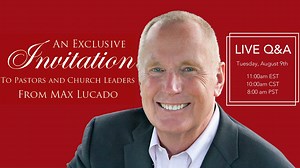 Attention Pastors & Church Workers: I invite you to join me this Tuesday for a special Live Q&A to discuss what every pastor must know to prepare their church and community for Christmas. Let's talk about how we, as church leaders, can change the way people of all ages celebrate Christmas forever! Sign up at tr.im/MaxWebinar | Max Lucado