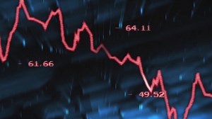 Animation of financial data processing over black background Premium Stock Video Footage