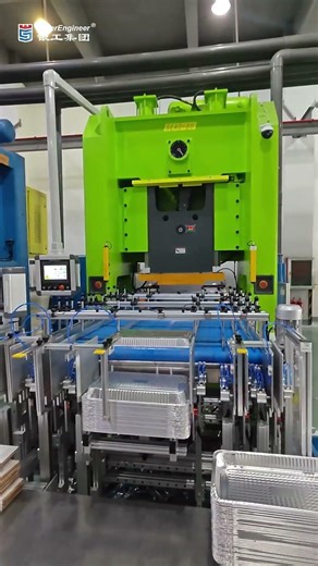 SEAC-1500 aluminum foil container production line,full size tray in mass production! #chinesefactory