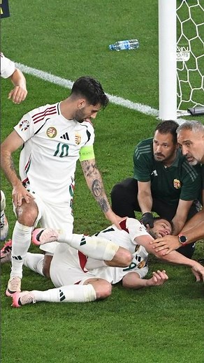 🙏🏼 Tense moment in the EURO 🏆 when Barnabá Varga suffered a collision that left him unconscious 😓