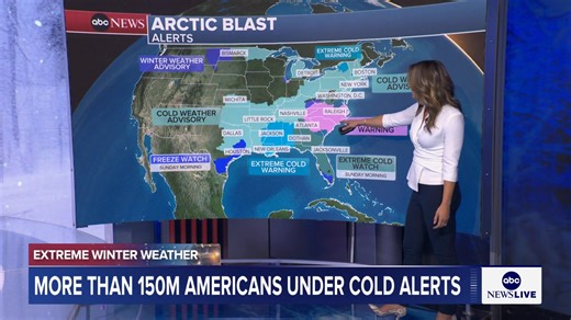ABC News chief meteorologist Ginger Zee is tracking the heavy snow and possible blizzard conditions for the Southeast as well as the dangerous cold for millions of Americans this weekend. https://abcnews.link/6DshS3V | ABC News Live