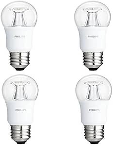 Philips LED Dimmable A15 Soft White Light Bulb with Warm Glow Effect 450-Lumen, 2700-2200-Kelvin, 5.5-Watt (40-Watt Equivalent), E26 Base, Clear, 4-Pack