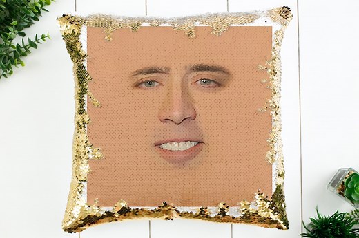 Nicolas Cage Meme Pillow | Home Decor | Pillow Case & Filling | Meme Pillow | Magic Pillow | Decorative Hidden Image - Etsy