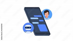 AI Chat Conversation Human with Robot Animation Chat Bot Interaction Artificial Intelligence Motion Graphics Video