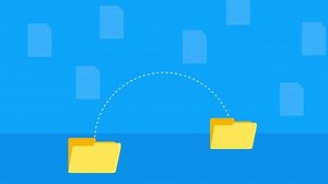 Modern flat icon with file transfer on white background. Motion graphics.