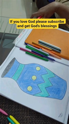 ASMR coloring of jar with crayons #asmr #art #drawing #artist #colouring #painting