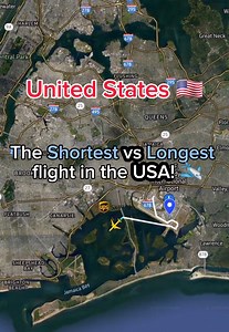 United States, The shortest vs The longest flight! 😱 | Flight and routes Every day