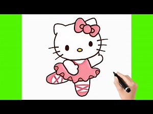 How to Draw Hello Kitty Ballerina