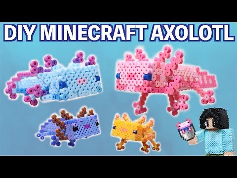 DIY Minecraft Axolotl Perler Bead Figure Tutorial