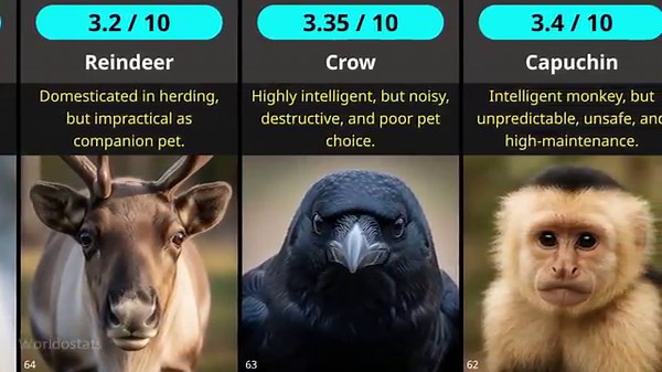 Least to Most Pet Friendly Animals (100 Ranked)