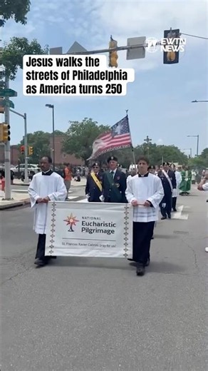 Jesus walks the streets of Philadelphia as America turns 250
