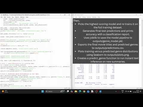 Movie Genre Predictor — Python, Scikit-learn, TF-IDF | AIML Mini Project