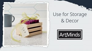 ArtMinds 5" Wooden Crate Unfinished Wood Crate for Storage, Decorative Display, Arts & Crafts, Made of 100% Cedar - Bulk 24 Pack