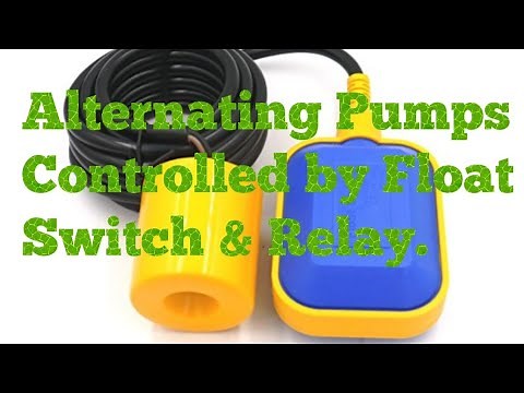 ALTERNATING PUMPS CONTROLLED BY FLOAT SWITCH AND RELAY. /TAGALOG