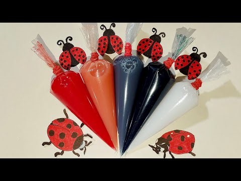 Ladybug Slime ! Making Slime with Piping Bags ! Satisfying Slime Videos★ASMR★