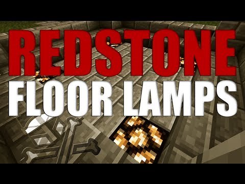 Minecraft Tutorial - How to Power Redstone Floor Lamps From Underneath
