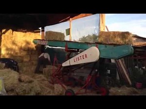 Lister bale elevator putting bales into the barn