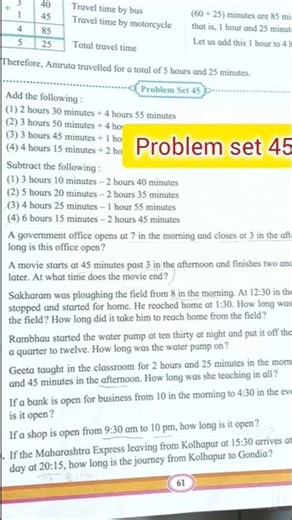 Class 5 | maths| problem set 45 |Measuring time|Learn with simi