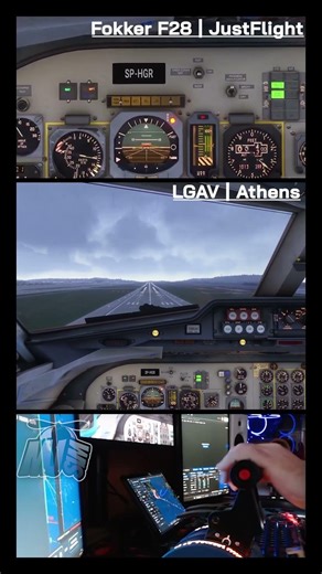 Microsoft Flight Simulator 2024 | 👍 Athens landing at sunset | Fokker F28 JustFlight 👍 #mfs2024