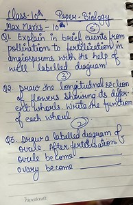 Class-10 Th Paper-Biology max Marks - 10 (5)Q1. Explain in bri... | Filo