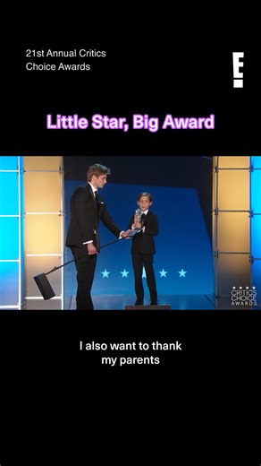 E! Entertainment on Instagram: "And the award for Cutest Speech also goes to Jacob Tremblay. 🥹"