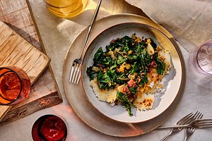Stir-Fried Swiss Chard With Crispy Rice