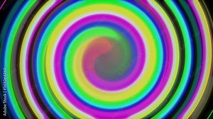 Circles of different colors and diameters twist and unwind. Endless cycle.