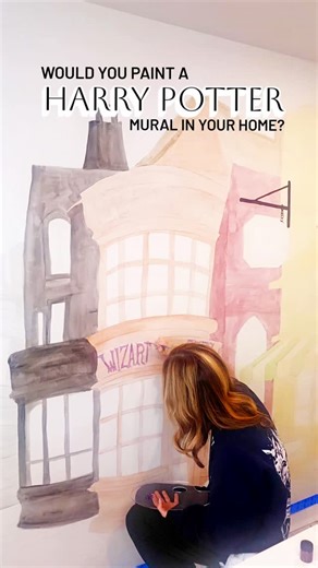 Laura Vanderbeek | Harry Potter Home | Never stop making art. Never stop making things. ✨ This is just the beginning. This mural started as pencil lines on a blank wall and... | Instagram