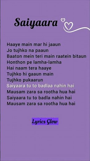 Saiyaara (2025) – Full Lyrics Video | Official Title Track | Faheem Abdullah | Mohit Suri