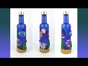 Bottle Decoration | Clay Art on Glass bottle | Under the Sea Polymer Clay Tutorial