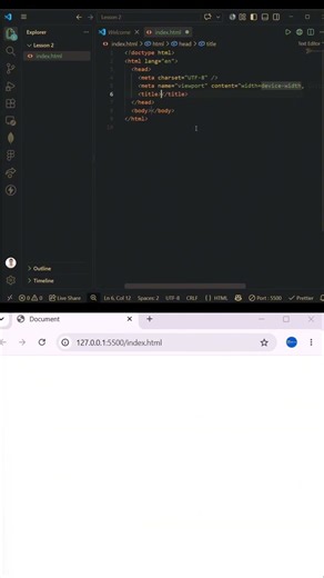 ASN Codes Lesson 2 Create HTML Document VSCode