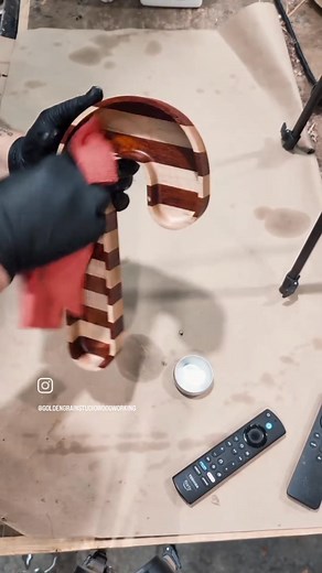 Perfect for Candy, crackers, cookies and more! Wrapping up some African Padauk and Maple candy canes for Applejack's Country Store There's plenty more in the works. #woodworking #candycane #christmas #holiday #cookies #candy #charcuterie #party #entertainment #bethlehem #whitehall #easton #allentown #maple #padauk | Golden Grain Studio