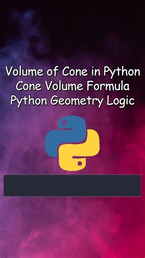 Calculate Volume of a Cone in Python | Math Formula Explained #coding #python