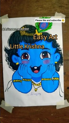 "Krishna Ji Beautiful Art 😍 |Oil Pester Drawing '' #shorts #shortsfeed #art #krishna