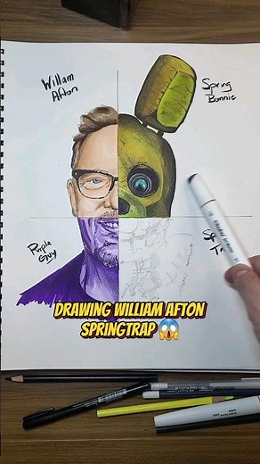 Drawing William Afton - Springtrap FNAF 😱 #fnaf #shorts #drawing