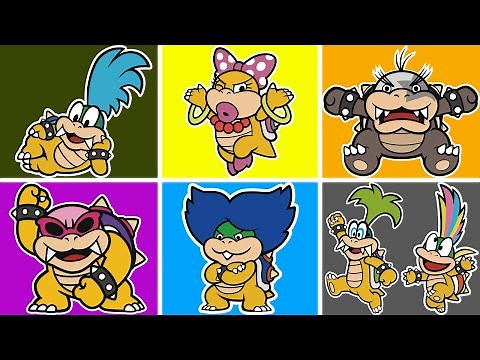Paper Mario Color Splash - All Koopaling Bosses