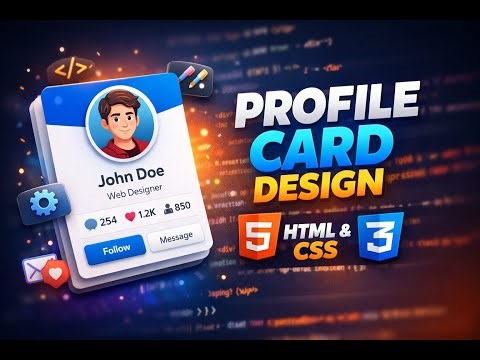 Modern Profile Card UI Design Using HTML and CSS.