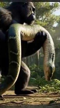 Gorilla vs Snake | Powerful Gorilla Knocks Out Giant Snake, king kong fight with snake