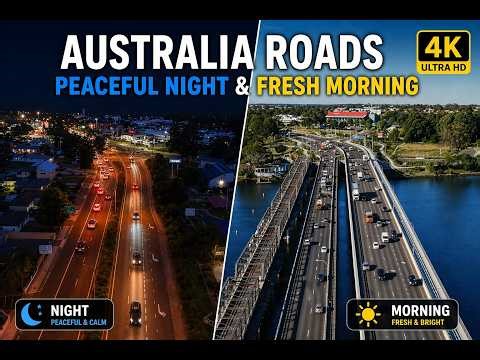 Australia Nowra Roads in 4K | Peaceful Night & Fresh Morning #australia #dji #drone