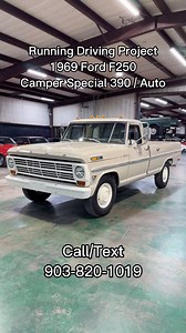 102K views · 600 reactions | For Sale: Running Driving Project / 1969 Ford F250 Camper Special / 390 / Auto #ford #f250 | PC Classic Cars | Facebook