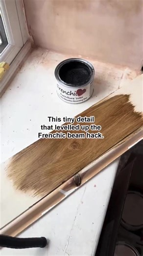 ✨ Just when we thought our beam hack couldn’t get any better… 😍 This faux knot detail turned it into a total showstopper! Watch Frenchic fan Abbie @1800s home renovation🏡 work her magic with this budget-friendly DIY using our Original Beam Hack bundle, creating a warm rustic faux oak finish that’s all charm and zero stress. We're obsessed! #hastobeFrenchic #FrenchicPaint #Frenchic #woodhack