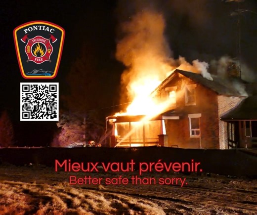 🔥 Tournée de prévention : on continue en décembre! Les visites de prévention incendie ont débuté en novembre et se poursuivent tout au long du mois de décembre. Nos pompiers effectuent une courte vérification de sécurité résidentielle (≈15 min) pour réduire les risques d’incendie. ❌ Vous préférez refuser la visite? Formulaire d’auto-prévention 👉https://municipalitepontiac.com/securite-publique-et-incendie/ ** 🔥 Fire Prevention Tour Continues in December! Fire prevention visits began in Novemb