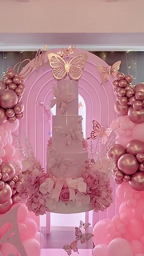 Stunning Butterfly-themed First Birthday and Christening Cake
