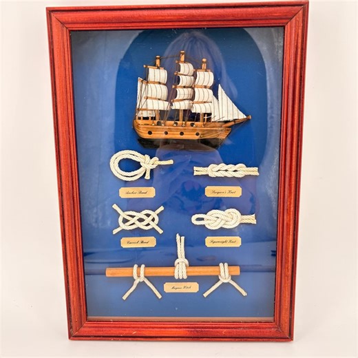 VTG Nautical Shadow Box Nœuds De Navire Décor Nautique Encadré Art Voilier - Etsy France