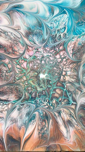 12x12. So, I did a Piggie Pour/blowout/wrecked bloom…thing. It’s given me a great idea to try soon, too!! Check back to see what it is! In the meantime, lots of sparkly color-shifting happening in this one for your eyeballs. Happy Tuesday, friends! . . . . . #fluidart #fluidartpainting #fluidartshare #paintpour #paintpouringart #thislittlepiggypigments #wrecked #bloom #bloomin #acrylicpouringart #dreamweaver #happytuesday #hightidecreations407 #dreamcatcher #shine #shimmer #abstractart | High Ti