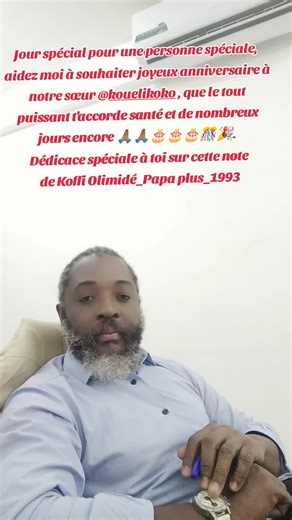 Rendons grâce au Seigneur pour ce jour qu'il a bien voulu nous accorder à tous mais plus spécialement à sa fille @koueli koko qui souffle une bougie de plus aujourd'hui. Joyeux anniversaire à toi, profite pleinement de ton jour et toutes nos prières de la zoukland t'accompagne en ce jour spécial pour toi. À ta demande donc : Koffi Olomide Titre : Papa plus Année : 1993 Demeure bénie 🙏🏽🙏🏽🎂🎂🎂🎂🎂🎊🎊🎊🎊🎉🎉🎉 #ClemFodiolacteur🇨🇮225 #Cinéaste🇨🇮225 #Acteur🇨🇮225 #Modelpub🇨🇮225 #Modelp